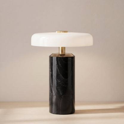 Lampada da Tavolo in Vetro e Marmo Wireless