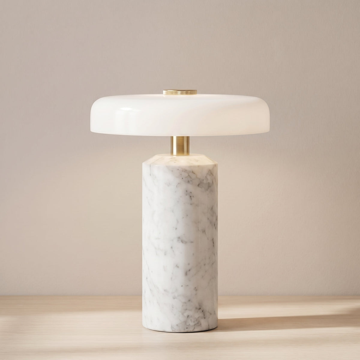 Lampada da Tavolo in Vetro e Marmo Wireless