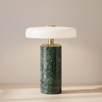 Lampada da Tavolo in Vetro e Marmo Wireless