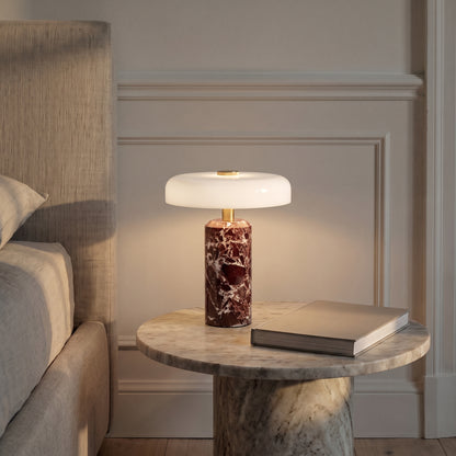 Lampada da Tavolo in Vetro e Marmo Wireless